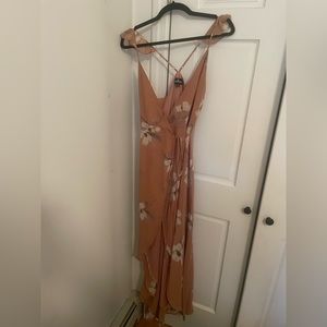 Lulus rose colored floral dress size small